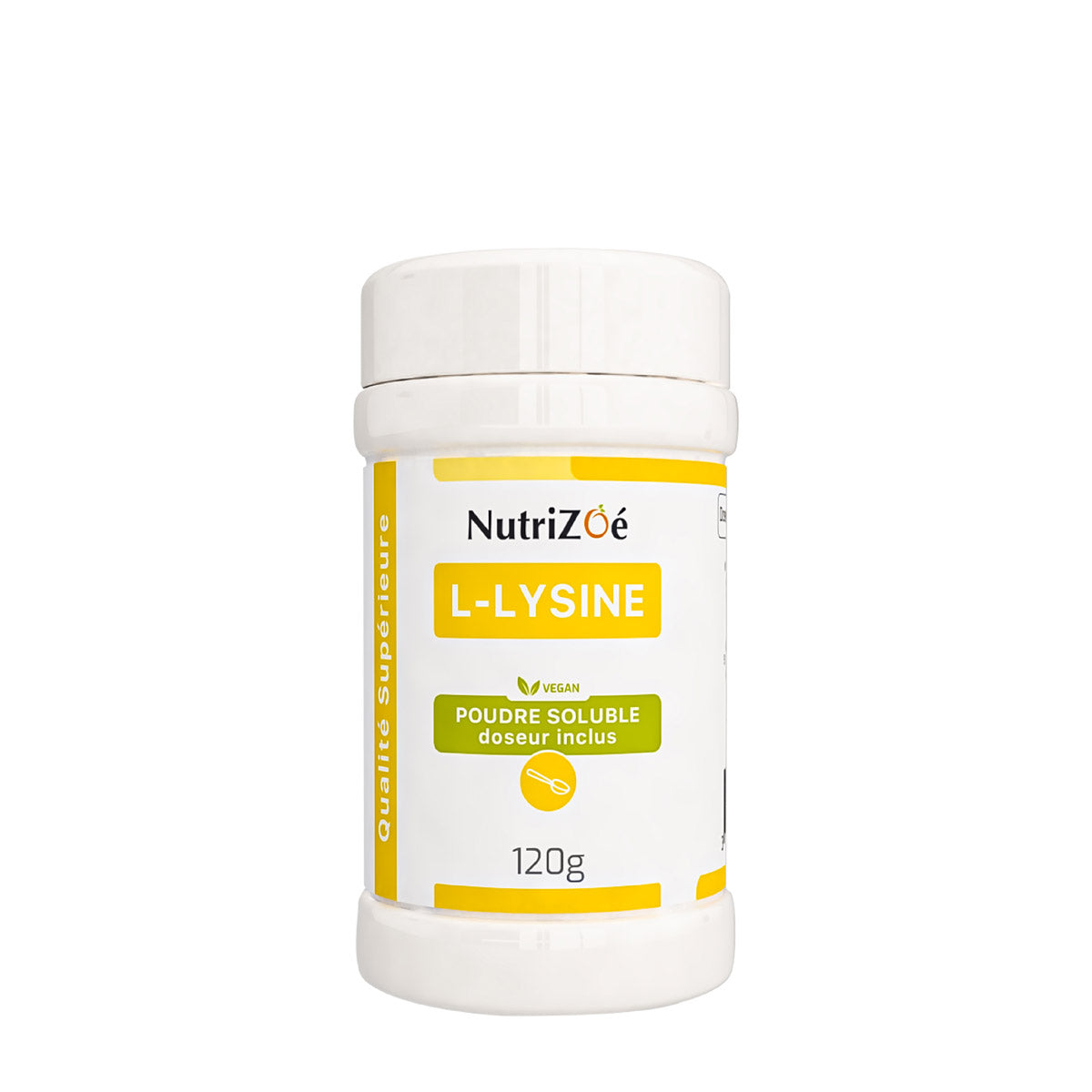 L-Lysine végane d'origine végétale | poudre soluble | Format 120g | acide aminé | Nutrizoé