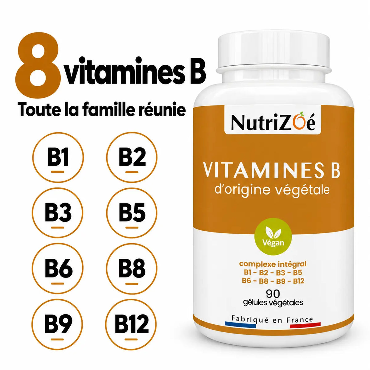 Vitamines B complexe intégral | complexe vitamines b 8 vitamines nutrizoe