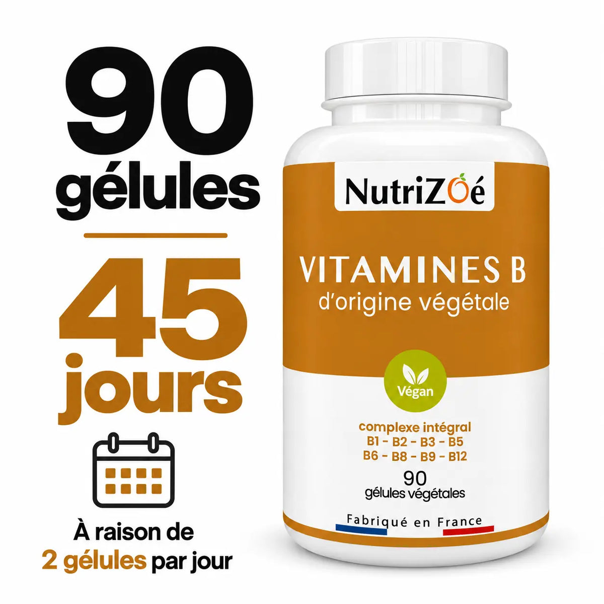 Vitamines B complexe intégral | gelules 45 jours nutrizoe