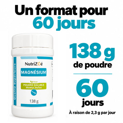 Magnésium citrate en poudre | magnesium citrate 138g 10 format 60 jours