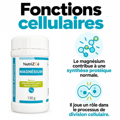 Magnésium citrate en poudre | magnesium citrate 138g 14 fonctions cellulaires