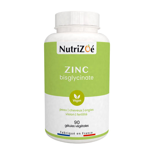 Zinc bisglycinate végan | Format 90 gélules | Nutrizo